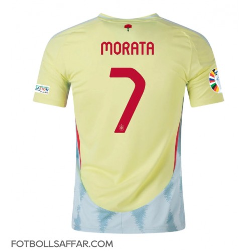 Spanien Alvaro Morata #7 Bortatröja EM 2024 Kortärmad